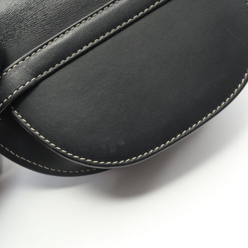 Loewe Shoulder Bag Gate Bag Mini Black Leather Gate Mini Ladies Used a