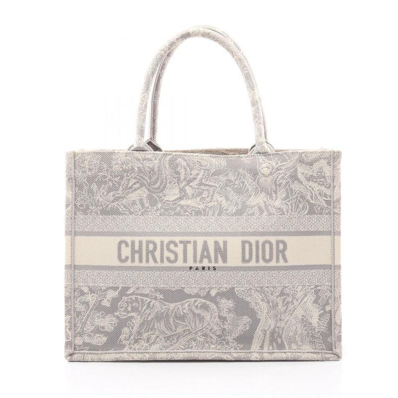 Dior Tote Bag Book Tote Medium Toile de Jouy Gray Canvas Book Tote Medium