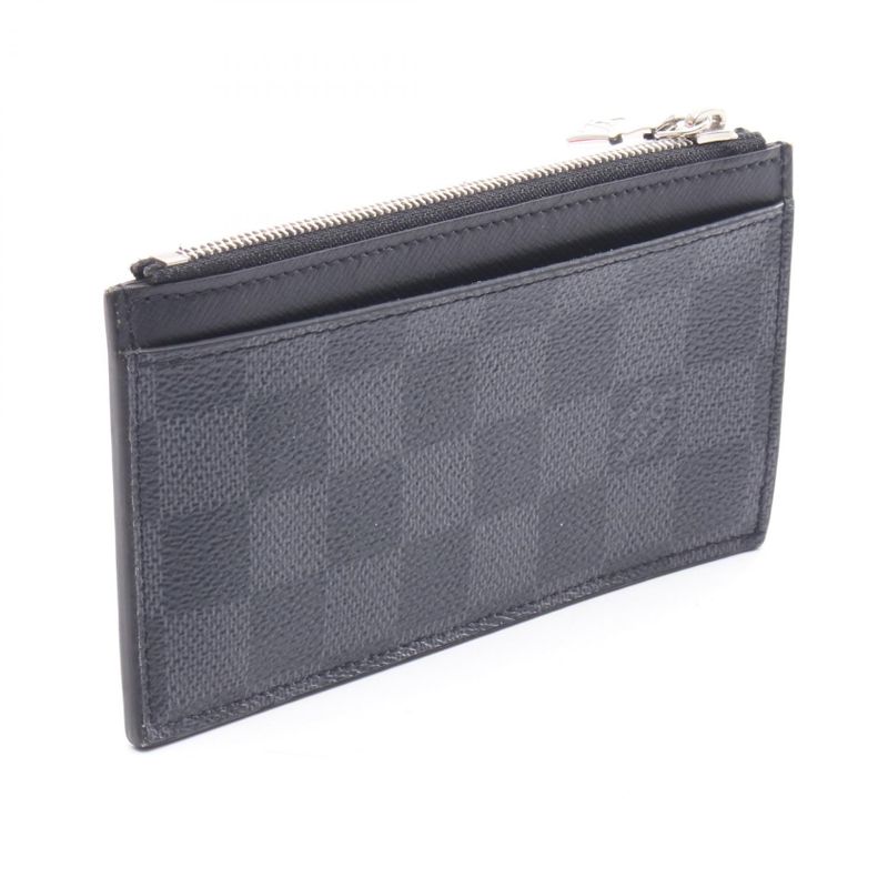 Louis Vuitton Card Case Coin Card Holder Damier Graphite N64038 Leather Coin