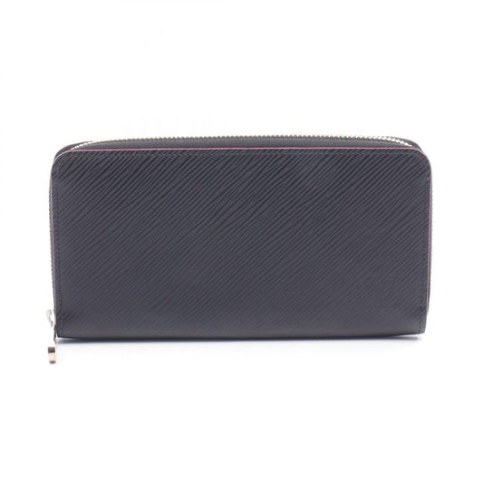 Louis Vuitton Round Long Wallet Zippy Wallet Epi Noir Black Hot Pink M64838