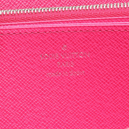 Louis Vuitton Round Long Wallet Zippy Wallet Epi Noir Black Hot Pink M64838