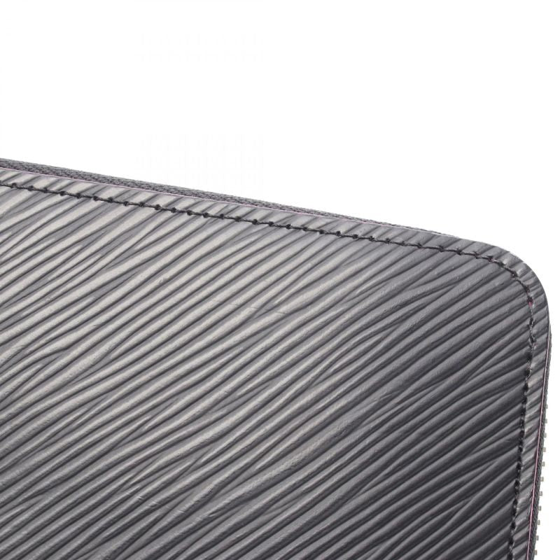 Louis Vuitton Round Long Wallet Zippy Wallet Epi Noir Black Hot Pink M64838