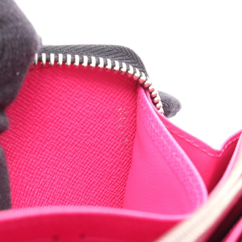 Louis Vuitton Round Long Wallet Zippy Wallet Epi Noir Black Hot Pink M64838