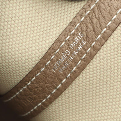 Hermes Tote Bag Garden Party TPM Beton Etoupe Canvas Leather Garden Party TPM