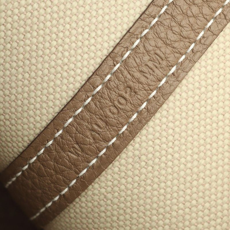 Hermes Tote Bag Garden Party TPM Beton Etoupe Canvas Leather Garden Party TPM