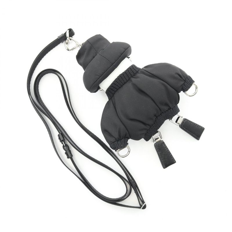 Prada Charm Re-Nylon Soft Robot 1tt181_2cou_f0002 Black White Nylon Saffiano