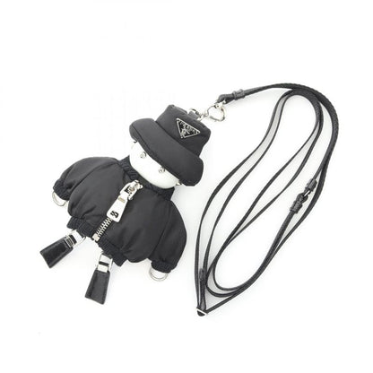 Prada Charm Re-Nylon Soft Robot 1tt181_2cou_f0002 Black White Nylon Saffiano