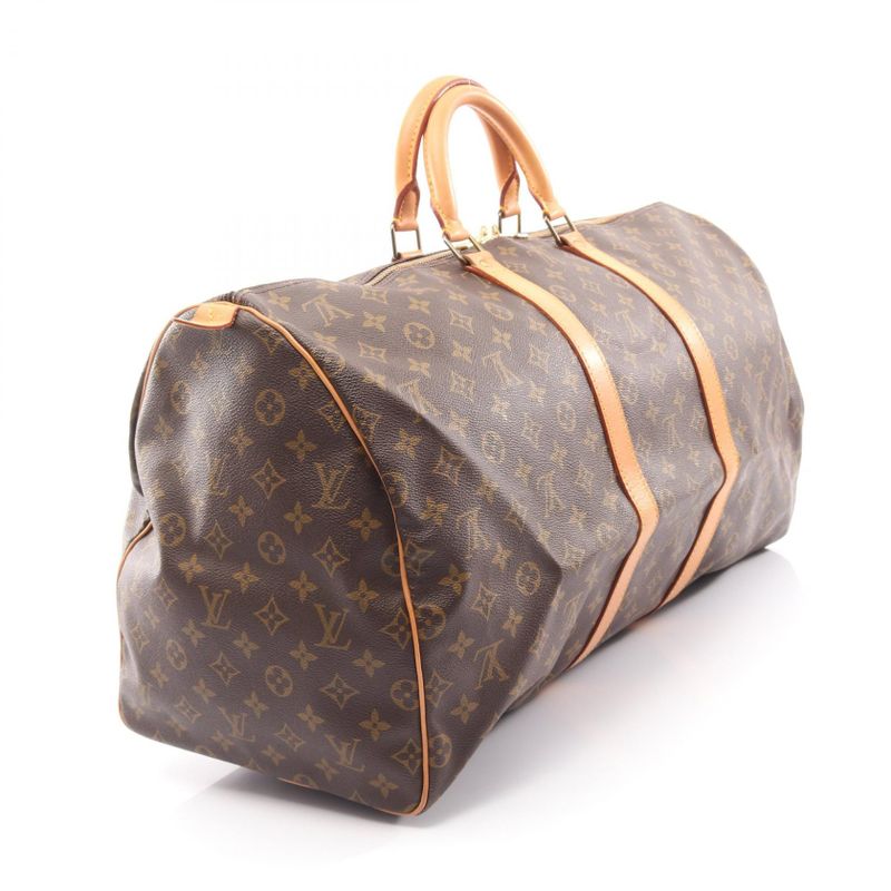 Louis Vuitton Boston Bag Keepall 55 M41424 PVC Coated Canvas Leather Keepall 55