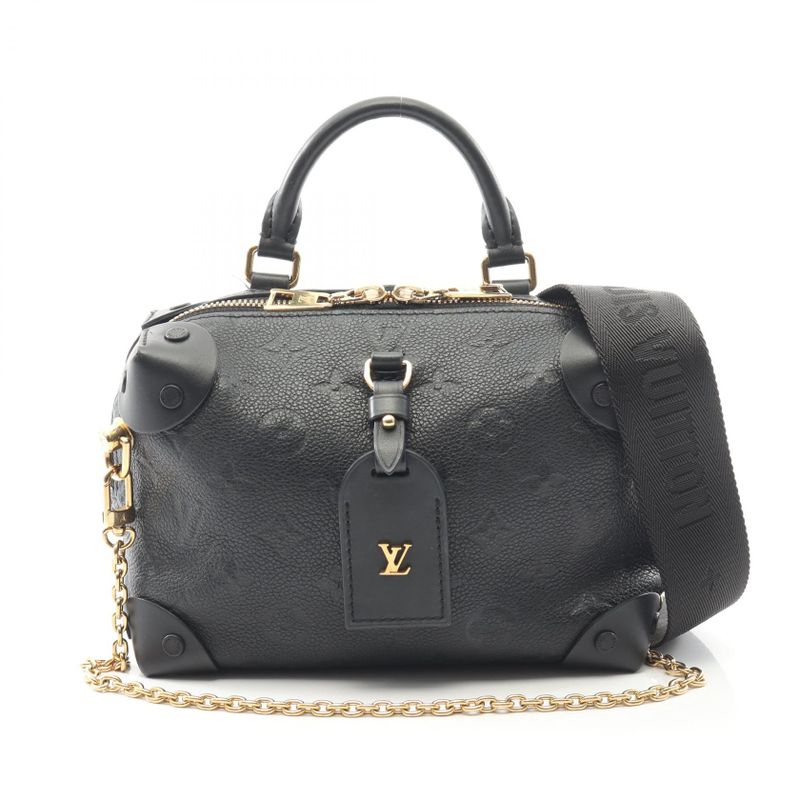 Louis Vuitton Handbag Petite Malle Souple M45393 Noir Black Leather Petite