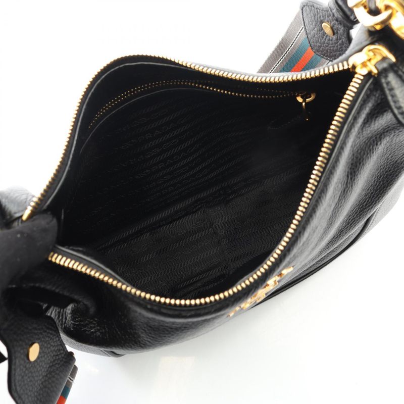 Prada Shoulder Bag Vitello Daino 1bc052 Black Leather Vitello Daino Shoulder