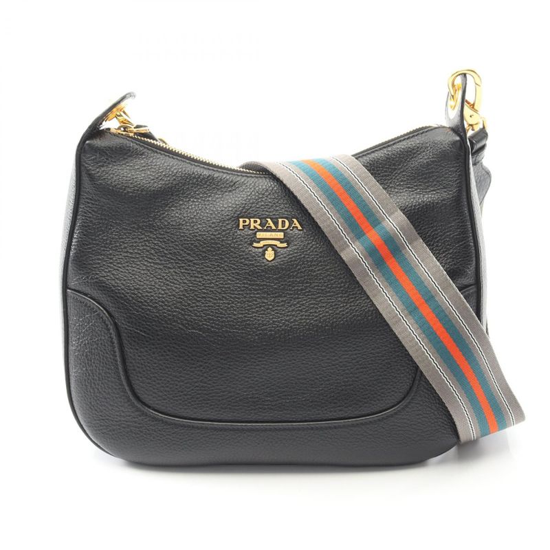 Prada Shoulder Bag Vitello Daino 1bc052 Black Leather Vitello Daino Shoulder