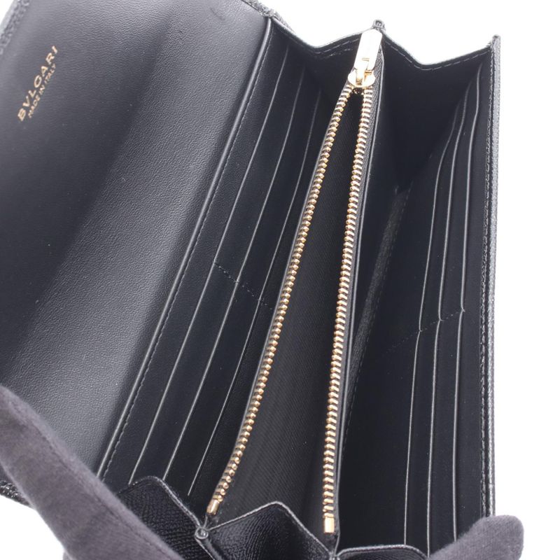 Bvlgari Bvlgari Bifold Long Wallet Bvlgari Large Wallet 280526 Black Leather