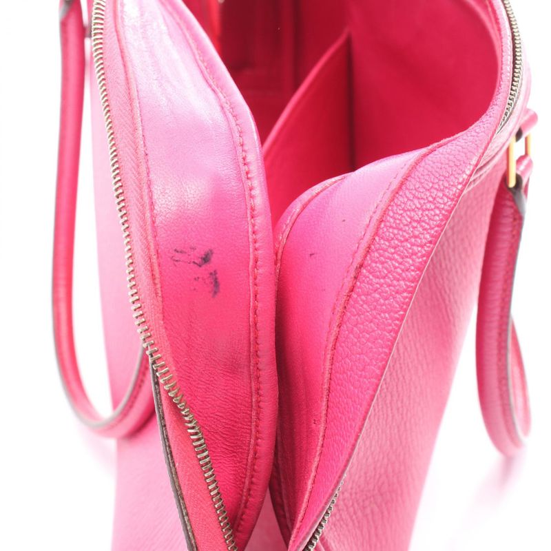 Hermes Handbag Plume Elan 28 Fuchsia Pink Leather