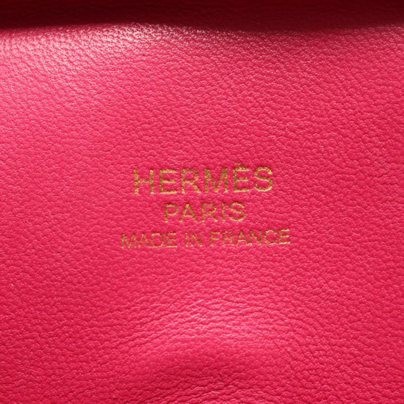 Hermes Handbag Plume Elan 28 Fuchsia Pink Leather