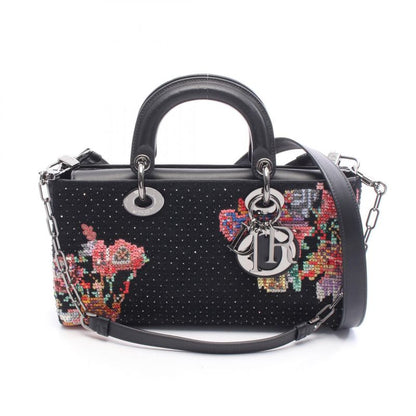 Dior Handbag Lady D-Joy Medium Black Multi Leather Lady D-Joy Bag Medium Ladies