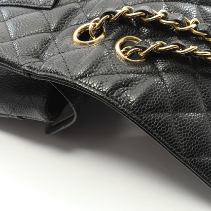 Chanel Shoulder Bag Matelasse W Flap A01112 Black Caviar Skin (grained Calf)