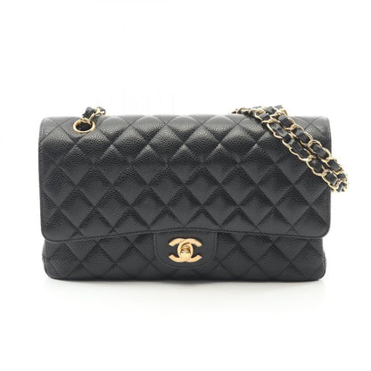 Chanel Shoulder Bag Matelasse W Flap A01112 Black Caviar Skin (grained Calf)