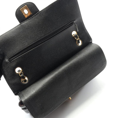Chanel Shoulder Bag Matelasse W Flap A01112 Black Caviar Skin (grained Calf)