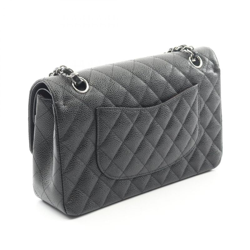 Chanel Shoulder Bag Matelasse W Flap A01112 Black Caviar Skin (grained Calf)