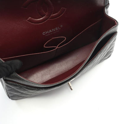 Chanel Shoulder Bag Matelasse W Flap A01112 Black Caviar Skin (grained Calf)