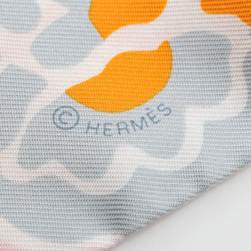 Hermes Scarf Twilly Bingata Silk Twilly Ladies Used a