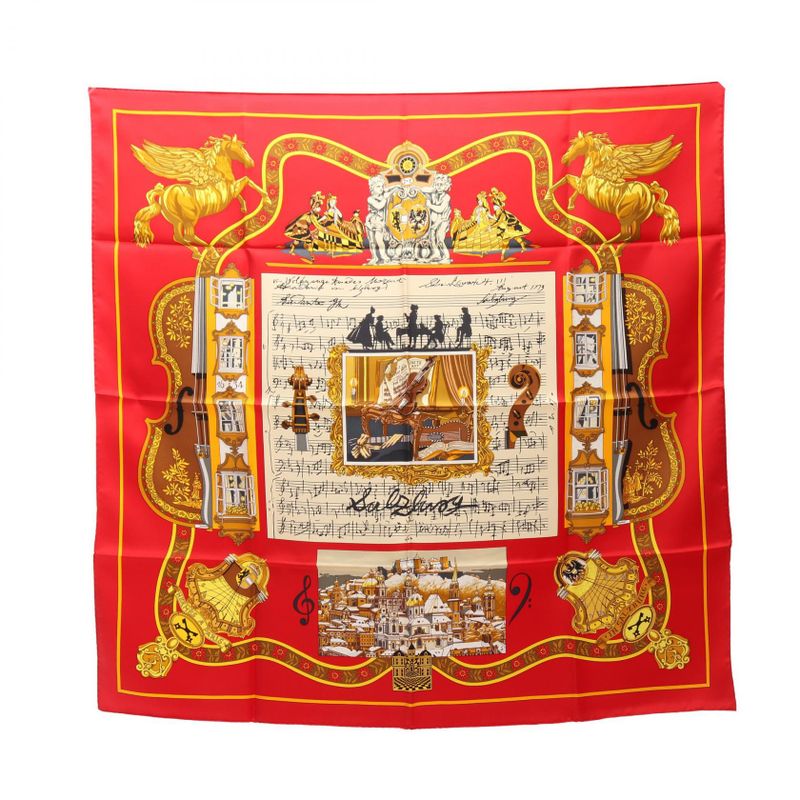 Hermes Scarf Carre90 in Salzburg Red Silk Carre90 Scarf Red Multicolor in