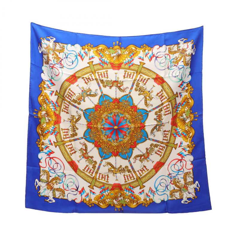 Hermes Scarf Kare90 Luna Park Silk Scarf Women's Used a