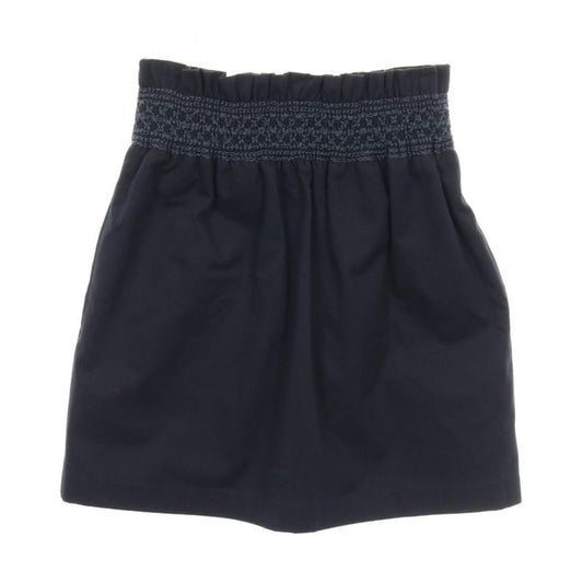 Hermes Skirt High Waist Smock Navy Cotton High Waist Smock Skirt Women's Used a