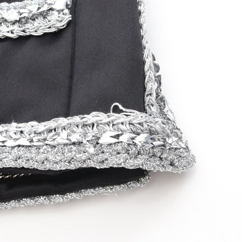 Chanel Collarless Jacket Here Mark Button P64052v60050 Silk Jacket Women's Used