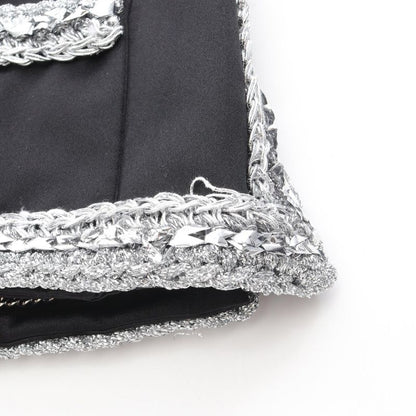 Chanel Collarless Jacket Here Mark Button P64052v60050 Silk Jacket Women's Used