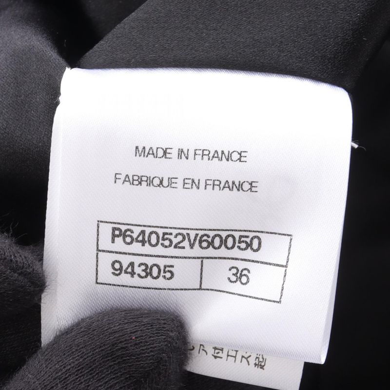 Chanel Collarless Jacket Here Mark Button P64052v60050 Silk Jacket Women's Used