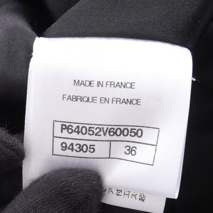Chanel Collarless Jacket Here Mark Button P64052v60050 Silk Jacket Women's Used
