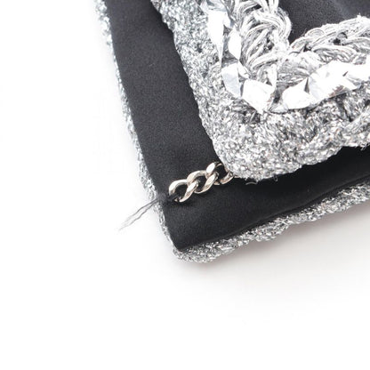 Chanel Collarless Jacket Here Mark Button P64052v60050 Silk Jacket Women's Used