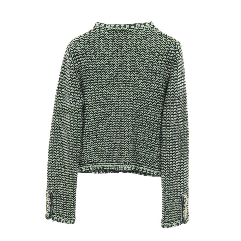 Chanel Cardigan Coco Mark Button Knit Jacket Tweed P70487k10067 Cashmere Cotton