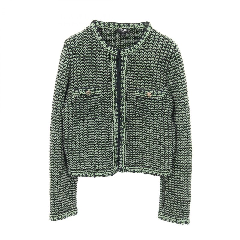 Chanel Cardigan Coco Mark Button Knit Jacket Tweed P70487k10067 Cashmere Cotton