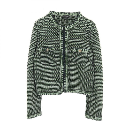 Chanel Cardigan Coco Mark Button Knit Jacket Tweed P70487k10067 Cashmere Cotton
