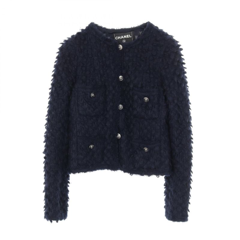 Chanel Coco Mark Button P33858v24256 Nylon Jacket Women's Used B