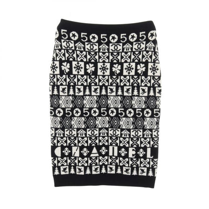 Chanel Skirt Cocomark Knit P62261k47646 19b Cashmere Skirt Women's Used a