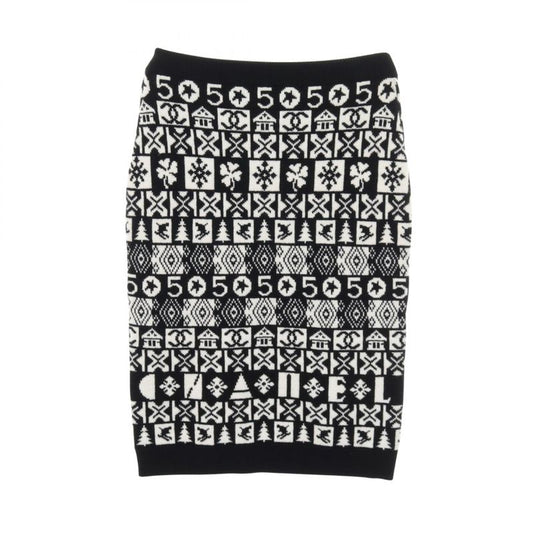 Chanel Skirt Cocomark Knit P62261k47646 19b Cashmere Skirt Women's Used a