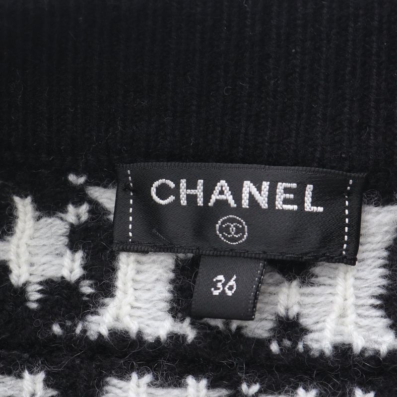 Chanel Skirt Cocomark Knit P62261k47646 19b Cashmere Skirt Women's Used a