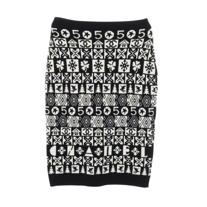 Chanel Skirt Cocomark Knit P62261k47646 19b Cashmere Skirt Women's Used a