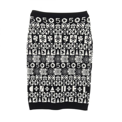 Chanel Skirt Cocomark Knit P62261k47646 19b Cashmere Skirt Women's Used a