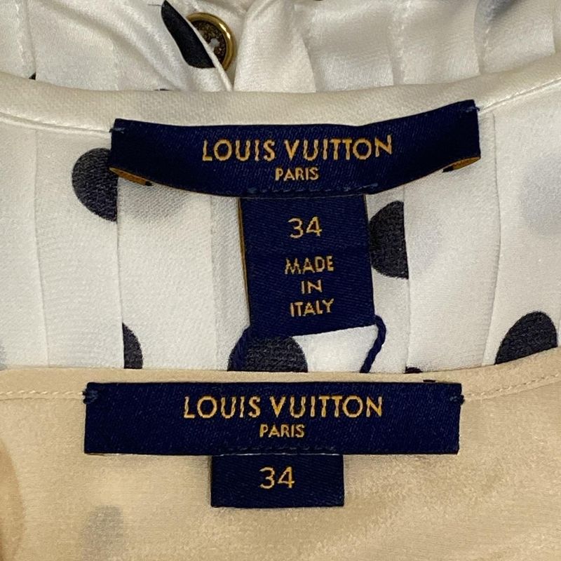 Louis Vuitton Long Sleeve Shirt Blouse Size 34 S Women's Sheer Muslin Polka Dot