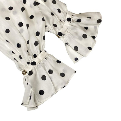 Louis Vuitton Long Sleeve Shirt Blouse Size 34 S Women's Sheer Muslin Polka Dot