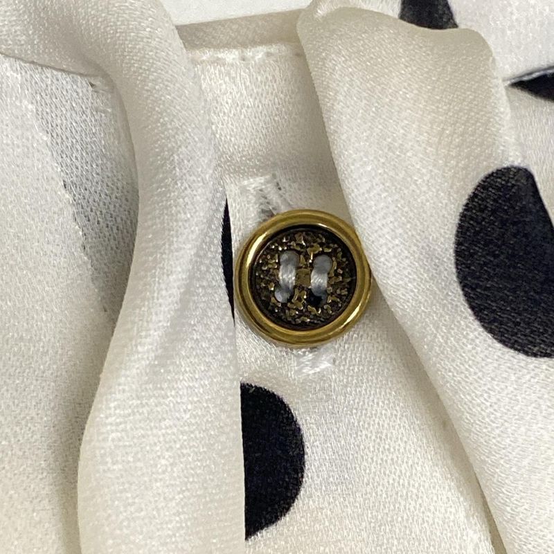 Louis Vuitton Long Sleeve Shirt Blouse Size 34 S Women's Sheer Muslin Polka Dot