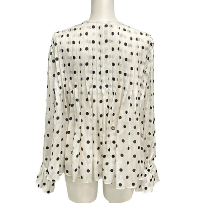 Louis Vuitton Long Sleeve Shirt Blouse Size 34 S Women's Sheer Muslin Polka Dot