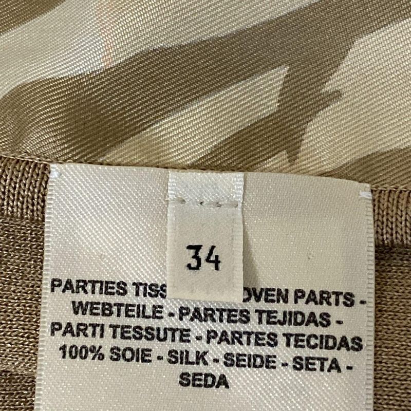 Hermes Short Sleeve Cut and Sew Size 34 S Women's - Dc2h2821dr Ivory X Gray