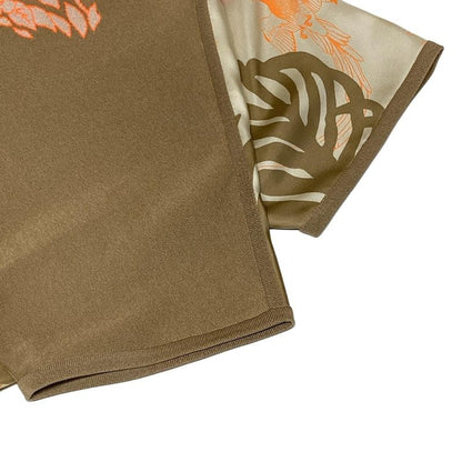 Hermes Short Sleeve Cut and Sew Size 34 S Women's - Dc2h2821dr Ivory X Gray