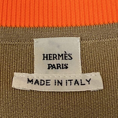 Hermes Short Sleeve Cut and Sew Size 34 S Women's - Dc2h2821dr Ivory X Gray