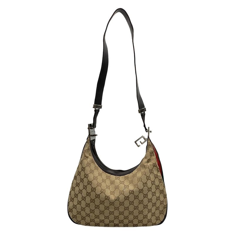 Gucci Shoulder Bag GG Pattern Sherry (Web) 13315 Beige X Dark Brown Leather